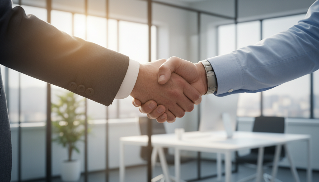 Professional handshake representing trust